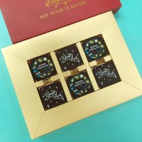 Good health+Good luck_12pcs_red_square