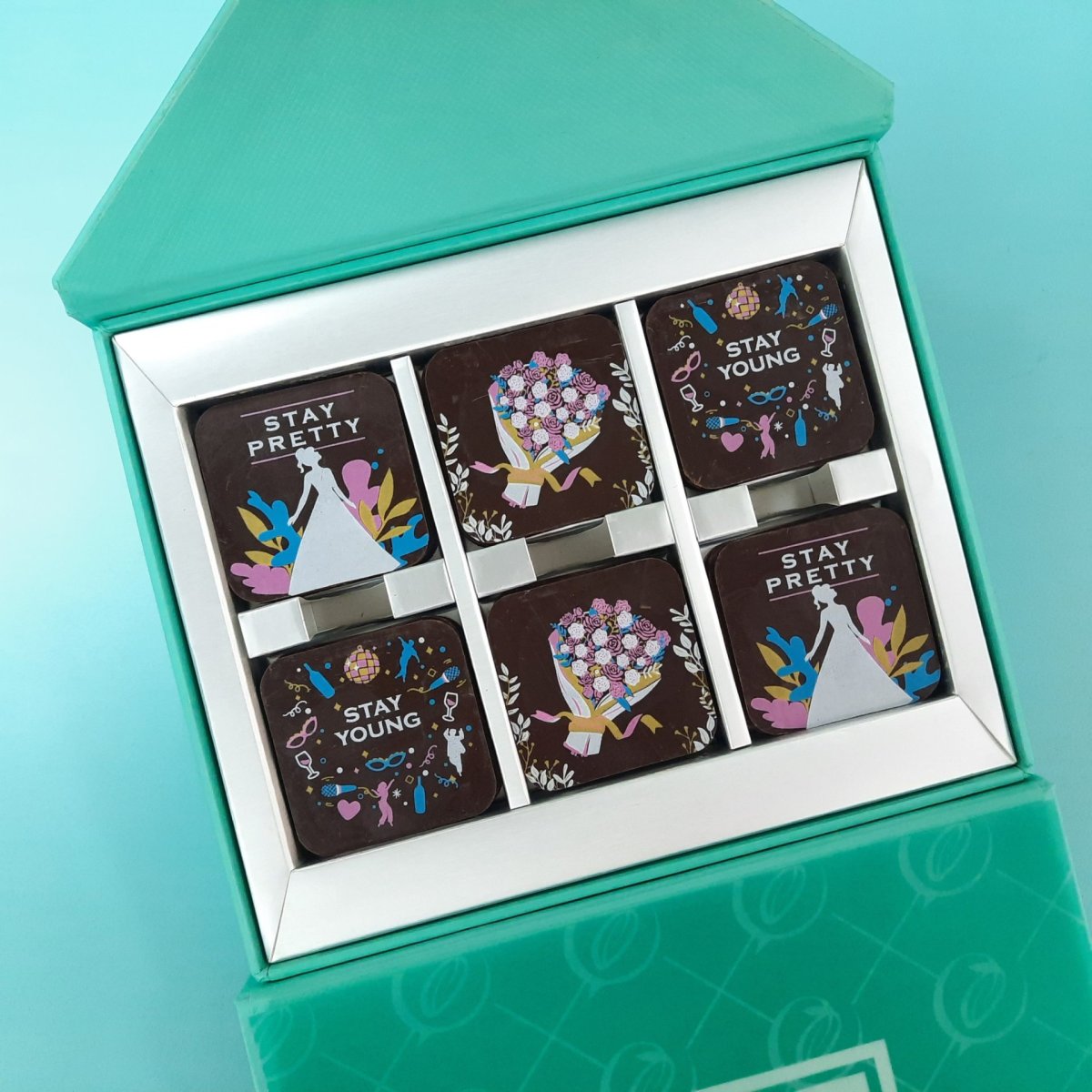 stay pretty+stay young+flower_24pcs_blue_square