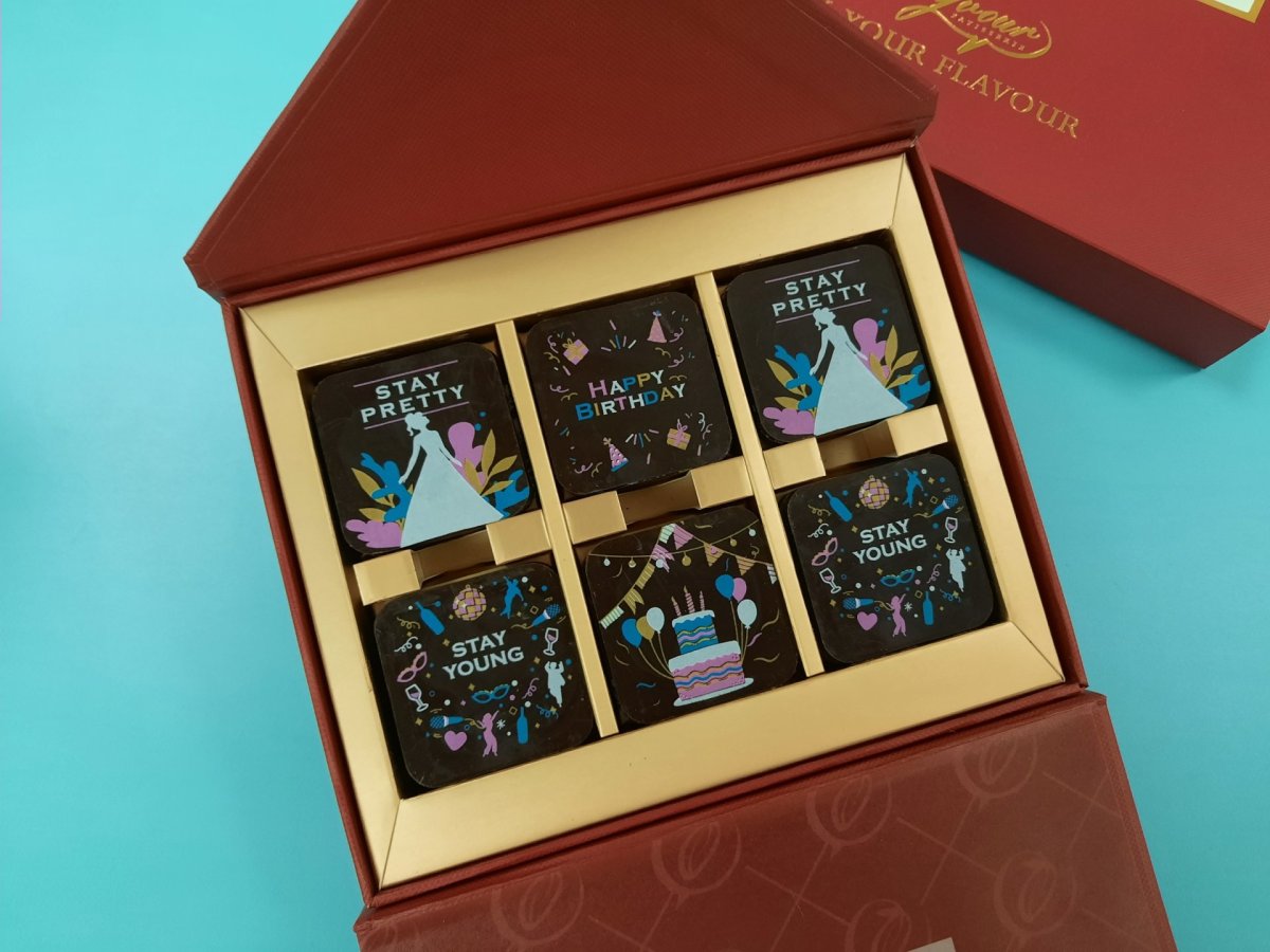 hbd+stay pretty+stay young+cake_ 24pcs_red